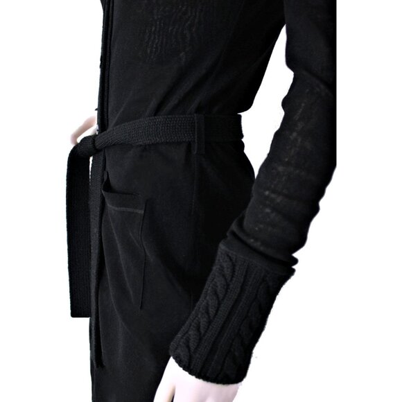 Vintage JEAN PAUL GAULTIER SOLEIL Black Cardigan w/Detachable Fur Collar - Picture 5 of 10